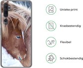 Coque Xiaomi Mi Note 10 Pro - Paarden - Poulain - Neige - Coque de téléphone en Siliconen