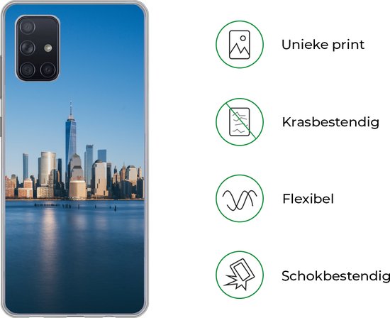 Coque Samsung Galaxy A51 - New York - Skyline - Blauw - Siliconen