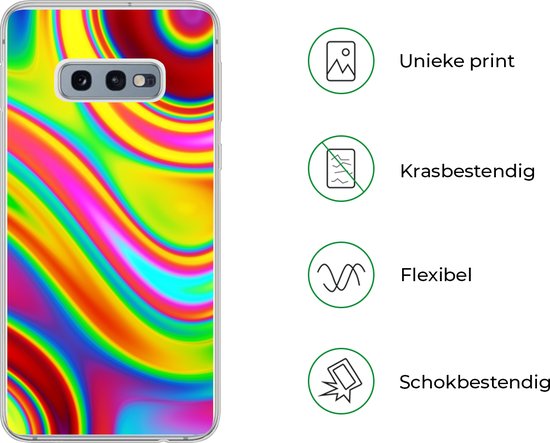 Coque Samsung Galaxy S10e - Art - Vagues - Couleurs - Psychédélique - Coque de téléphone en Siliconen