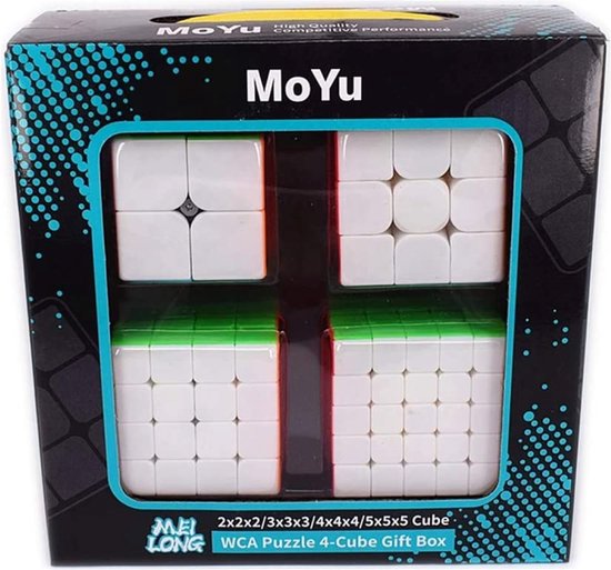 Afbeelding van het spel Rubiks Cube - Speed Cube set 4 in 1 - Moyu - Rubiks kubus - Cadeauset - Breinbrekers - Puzzel kubus - 2x2, 3x3, 4x4, 5x5