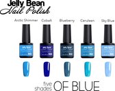 Jelly Bean Nail Polish Gel Nagellak New - Five shades of blue - voordeelset - UV Nagellak 8ml