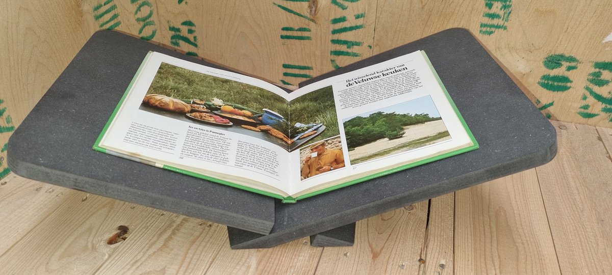 Era Wood - Boekenstandaard - Boekensteun - Leesstandaard - 18mm zwart MFD - kruissteun - duurzaam geproduceerd in eigen beheer - Nederlands product
