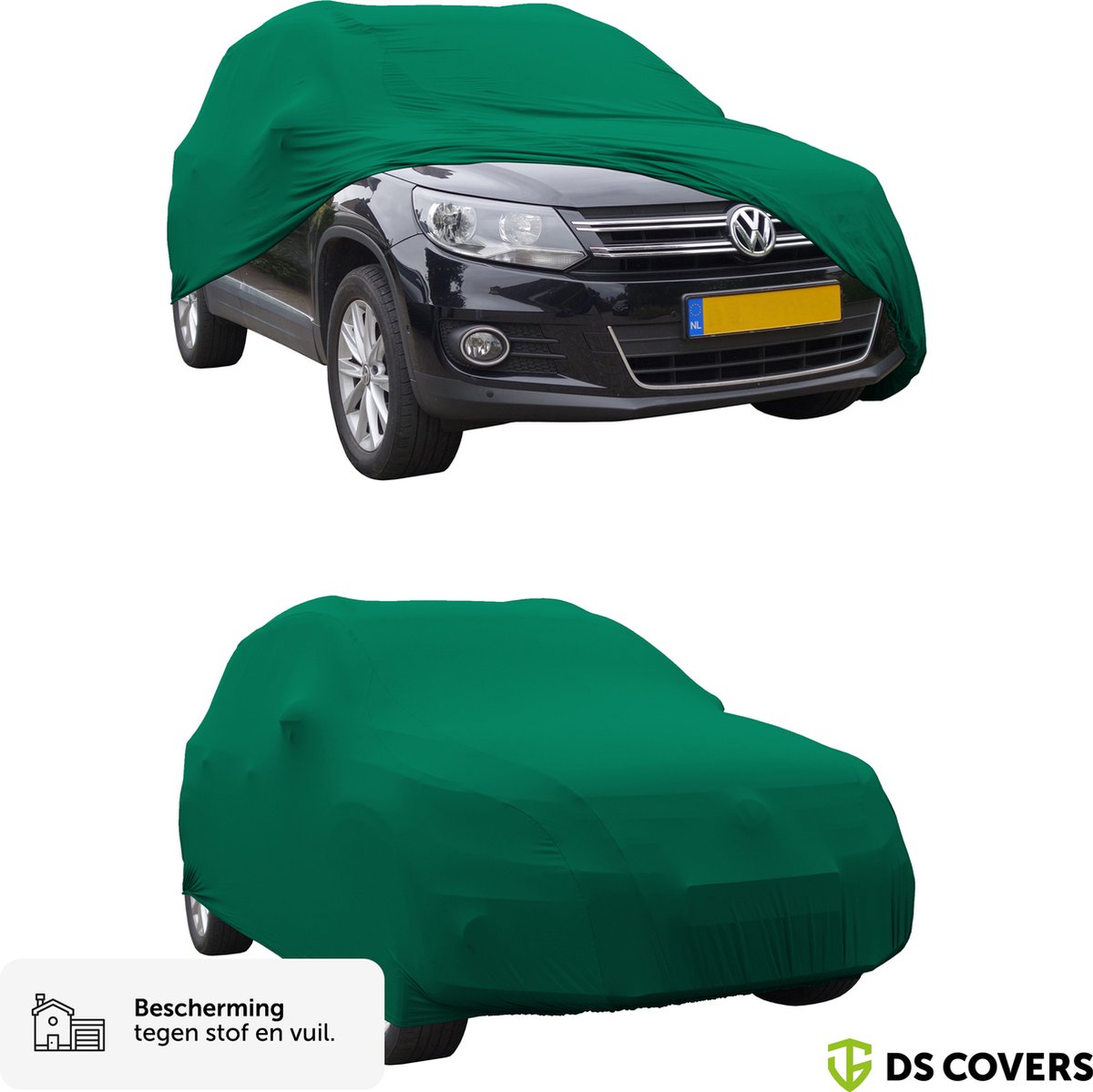 BOXX SUV indoor autohoes van DS COVERS – Indoor – Bescherming tegen stof en vuil – SUV/Jeep-Fit – Extra zachte binnenzijde – Stretch-Fit pasvorm – Incl. Opbergzak - Groen - Maat XL