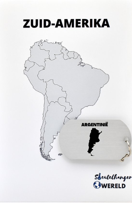 Argentinië Sleutelhanger inclusief kaart – Argentinië cadeau – beste land- Leuk kado voor je Vriend om te geven - 2.9 x 5.4CM