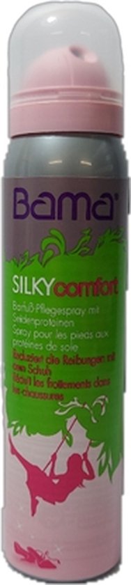 Bama 100ml Silky comfort Spray pieds nus avec soie. Aide à réduire la friction de la chaussure.