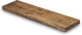 Wandplank Hout Recht Zwevend 200x20 cm - Incl. Bevestigingsmateriaal – Rechte Muurplank – Boekenplank