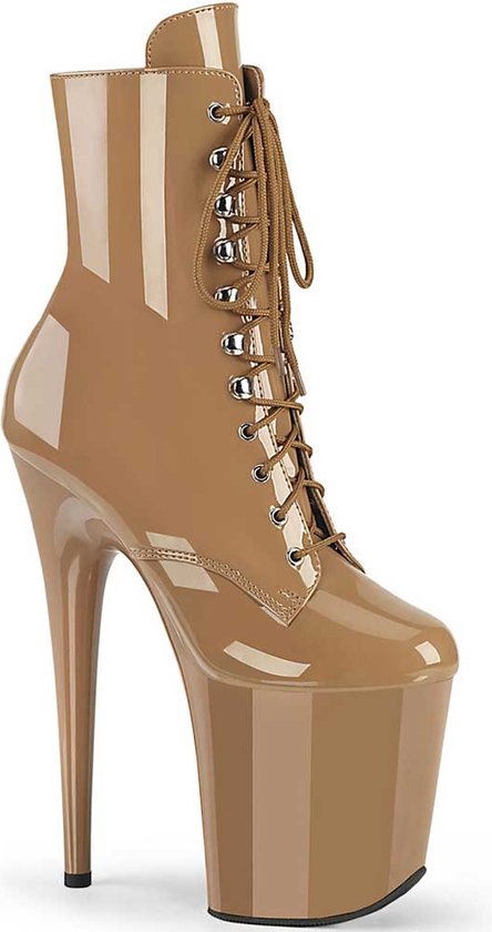 Pleaser - FLAMINGO-1020 Plateau Laarzen, Paaldans schoenen - US 10 - 40 Shoes - Creme