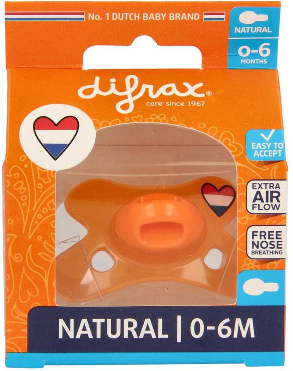 Difrax Fopspeen - Natural - 0/6 maanden - Holland