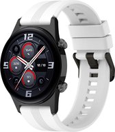Strap-it Smartwatch bandje 22mm - Siliconen band geschikt voor Honor Watch GS 3 / Magic Watch 2 46mm - Samsung Galaxy Watch 1 46mm / Watch 3 45mm / Gear S3 - Polar Vantage M / Grit X - Xiaomi Watch S1 / S3 / Watch 2 Pro / Mi Watch - wit