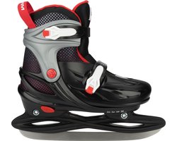 Nijdam IJshockeyschaats - Hardboot - Verstelbaar - Rink Raptor - Zwart/Rood - Maat 37-40