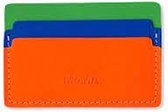MoMA - Kaarthouder van Gerecycled Leer - Oranje/Blauw/Groen