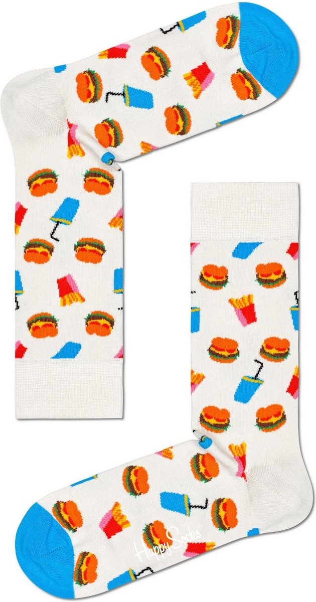 Happy Socks - Hamburger Junkfood - Zwart/Multi - Unisex - Maat 41-46-Happy Socks 1