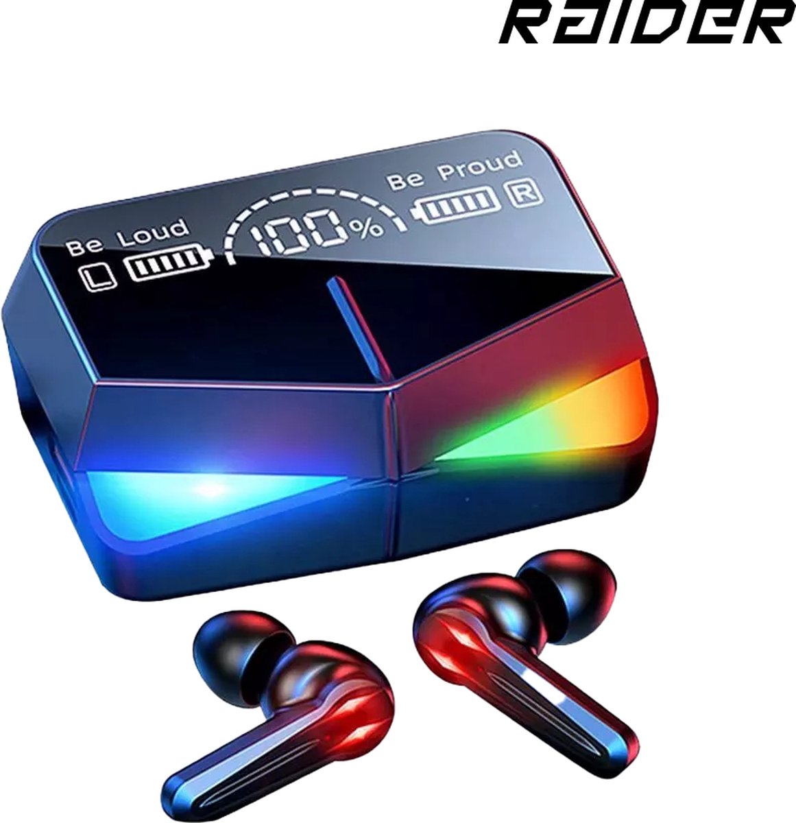 RAIDER EARBUDS ULTRA GAMING - Active Noise Cancelling Oordopjes - Wireless Earbuds - RGB Gaming LED -