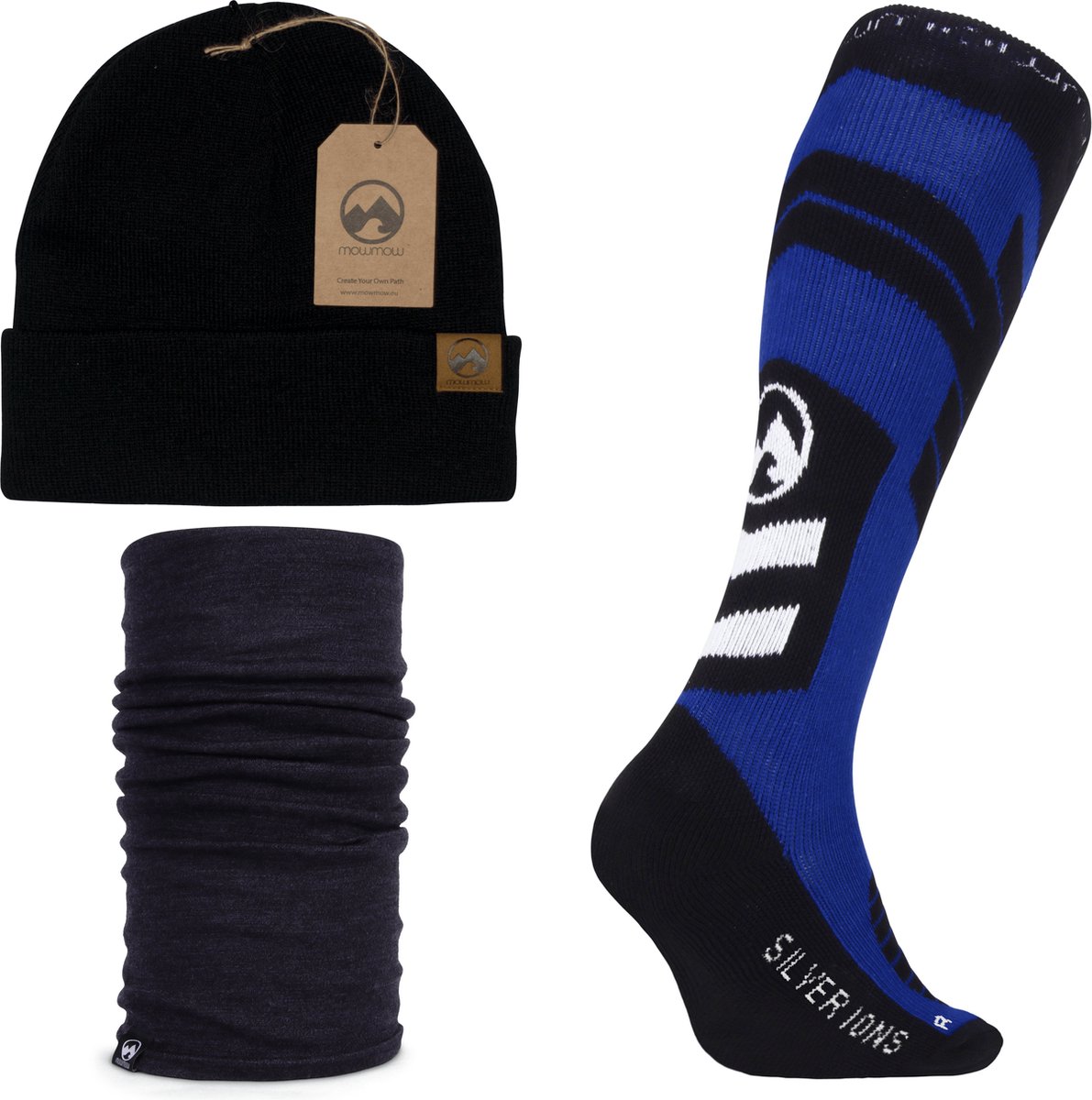 MowMow® Muts + Nekwarmer + Skisokken maat 42-46