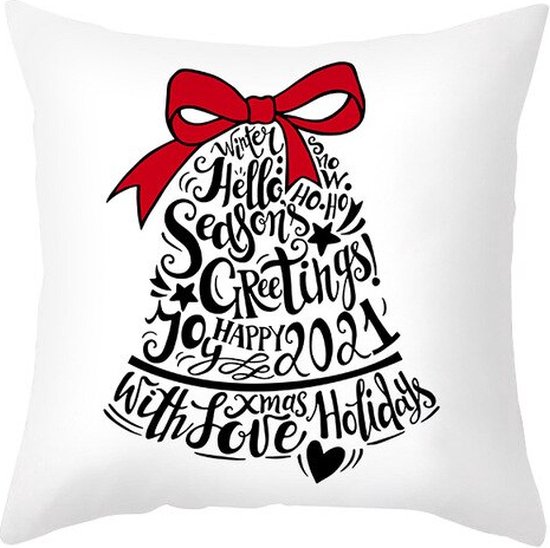 Kerst Kussenhoes - Kerst Decoratie - Kussenhoes Kerst - Kerst kussensloop 45x45 cm - Merry Christmas Kerstboom