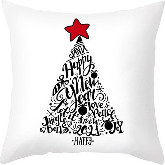 Kerst Kussenhoes - Kerst Decoratie - Kussenhoes Kerst - Kerst kussensloop 45x45 cm - Kerstboom Ster