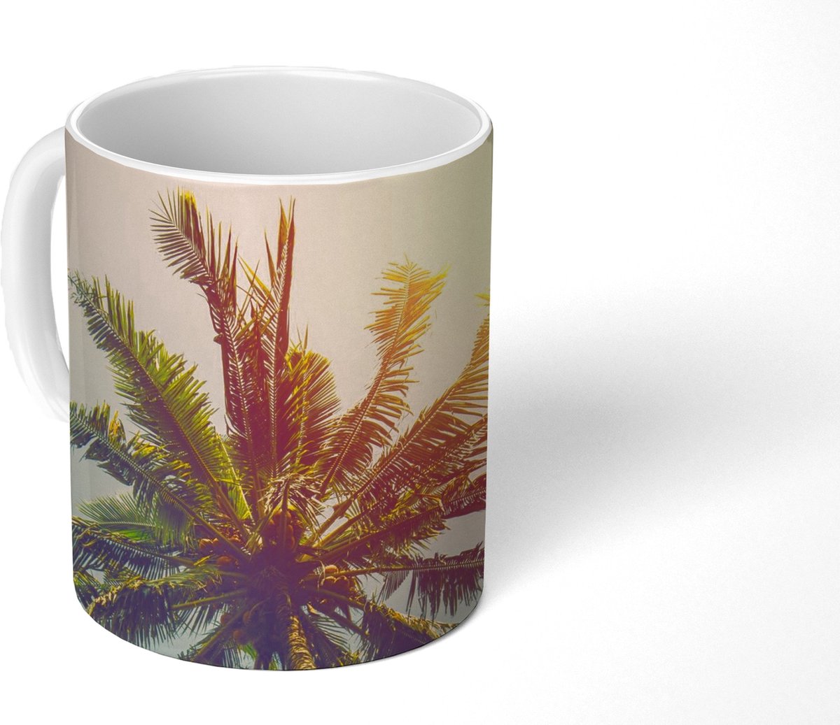 Mok - Koffiemok - Palmboom - Zomer - Tropisch - Zon - Mokken - 350 ML - Beker - Koffiemokken - Theemok