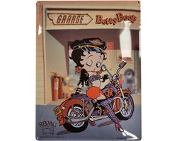 Betty Boop Garage Metalen Bord Met Reliëf - 30 x 40 cm