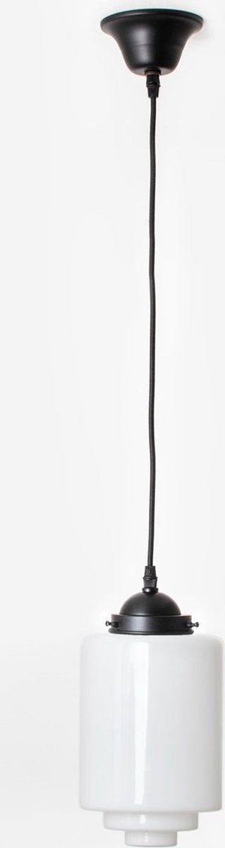 Coloured by Art Hanglamp aan snoer Getrapte Cilinder Medium Moonlight - Art Deco Trade Zwart