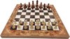 Afbeelding van het spelletje Backgammon bordspel - kleur Rose hout - met schaakbord - maat L - inclusief schaakstukken