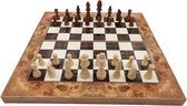 Backgammon bordspel - kleur Rose hout - met schaakbord - maat L - inclusief schaakstukken