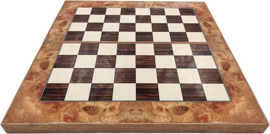 Thumbnail van een extra afbeelding van het spel Backgammon bordspel - kleur Rose hout - met schaakbord - maat L - inclusief schaakstukken