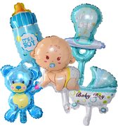 Viveux® 5 pièces Blauw & Wit - Ballons - Décoration Décoration - Baby shower - Naissance Garçon