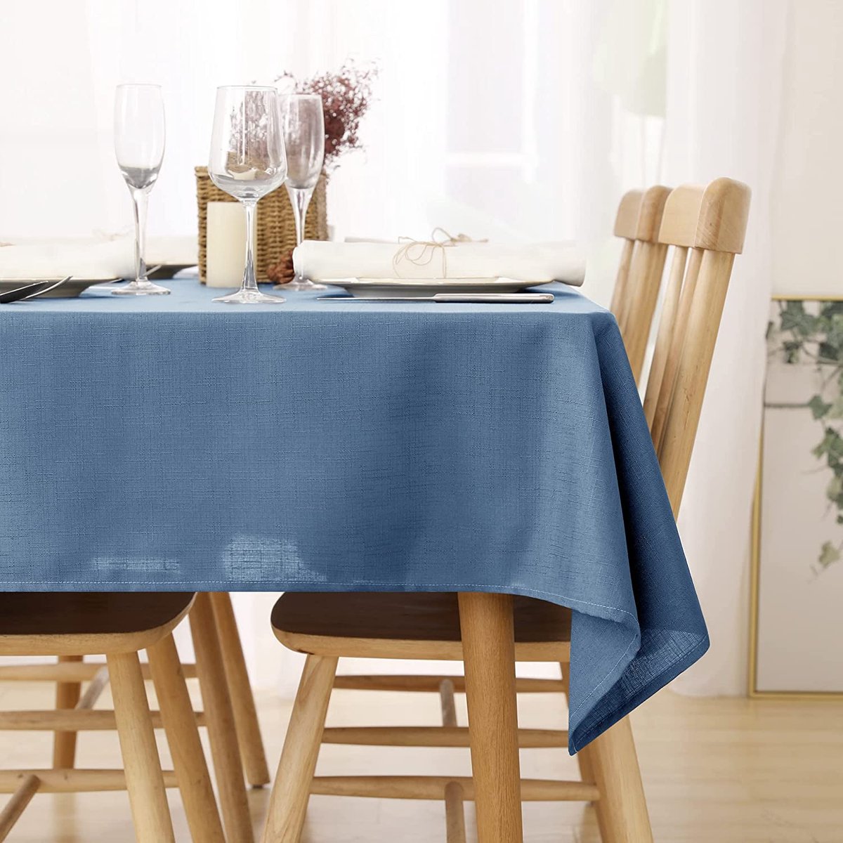 MIULEE Nappe Lavable Effet Lotus Carrée Rectangulaire 140x200cm Nappe Polyester Hydrofuge Linge de Table Anti-salissures Nappe Lavable pour Fête Cuisine Beige