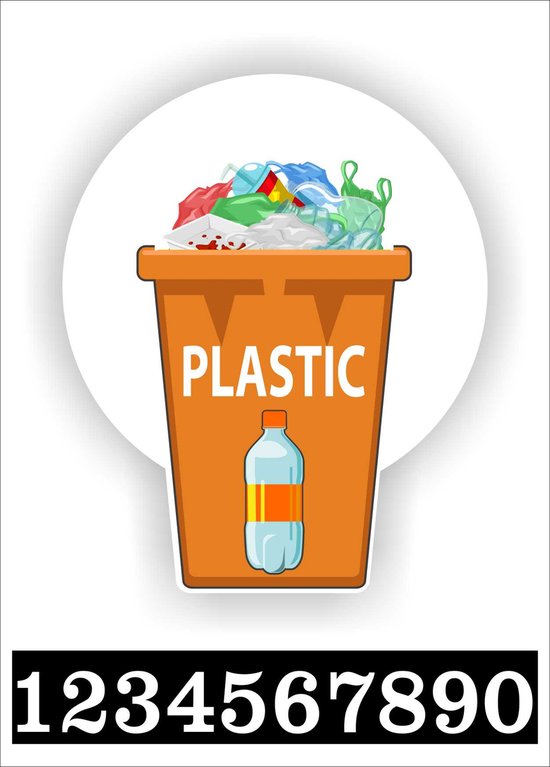 Regenachtig verlies uzelf Moderator Plastic afval Kliko sticker samen met set van 2x uw huisnummer. | bol.com