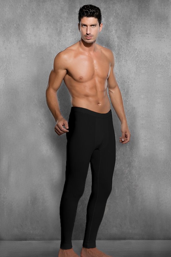 Zwart Thermobroek - %49 Viscose - Thermo legging - Thermo onderbroek lang voor heren