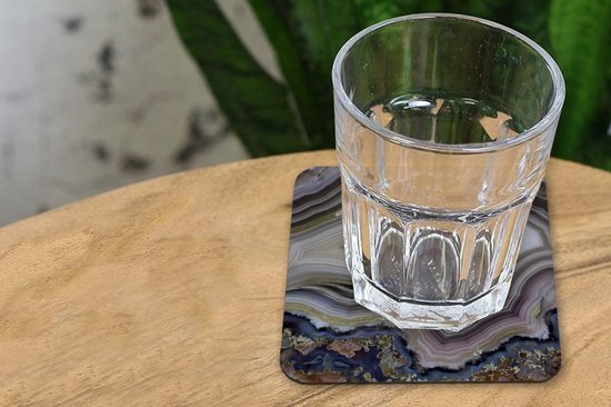 Sous-verres -verres - Gros plan d'une agate lagon - 10x10 cm - 6 pièces