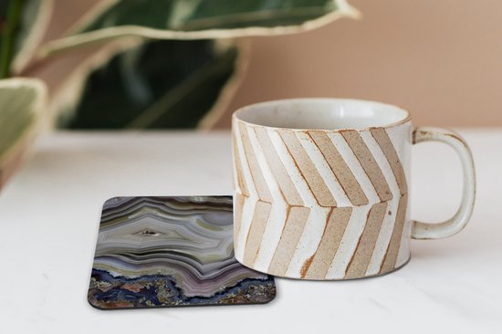 Sous-verres -verres - Gros plan d'une agate lagon - 10x10 cm - 6 pièces