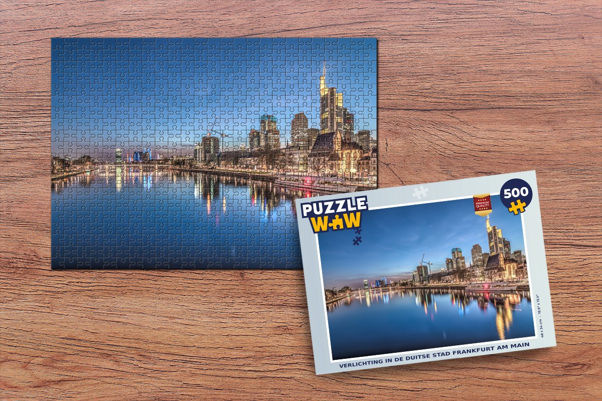 Puzzel Verlichting in de Duitse stad Frankfurt am Main - Legpuzzel - Puzzel 500 stukjes