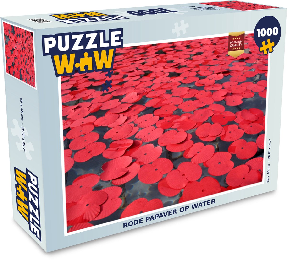 Puzzel Rode papaver op water - Legpuzzel - Puzzel 1000 stukjes volwassenen
