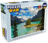 Puzzel Eiland op een meer in het Nationaal park Jasper in Canada - Legpuzzel - Puzzel 1000 stukjes volwassenen