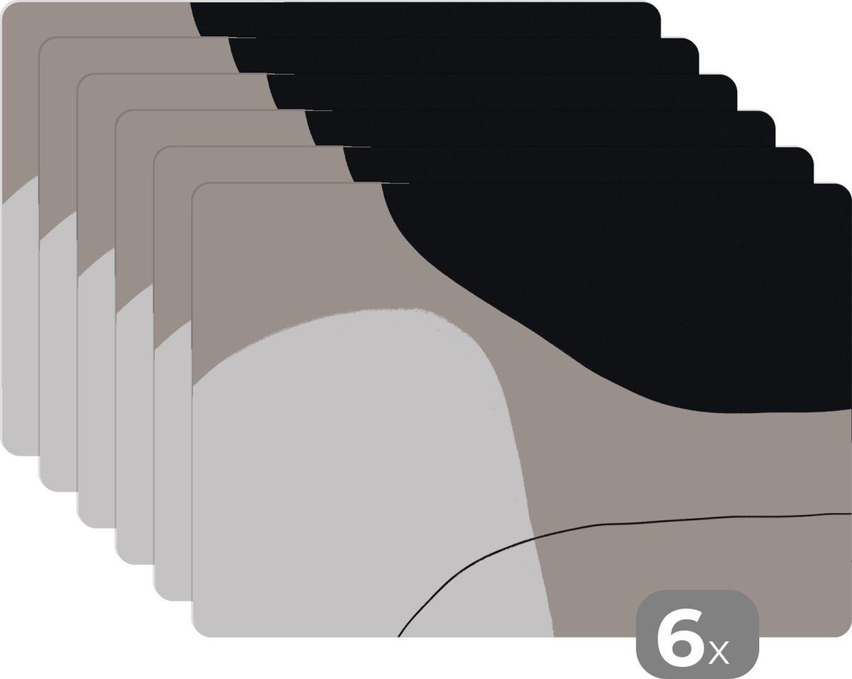 Placemat - Abstract - Design - Vormen - Placemats - Tafel - 45x30 cm - 6 stuks