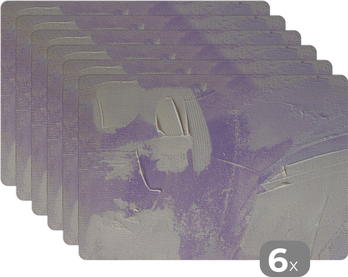 Placemat - Verf - Design - Abstract - Tafel - Onderleggers - 45x30 cm - 6 stuks