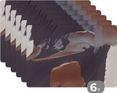 Placemat - Verf - Luxe - Design - Abstract - Goud - Tafel - Placemats - Onderleggers - 45x30 cm - 6 stuks