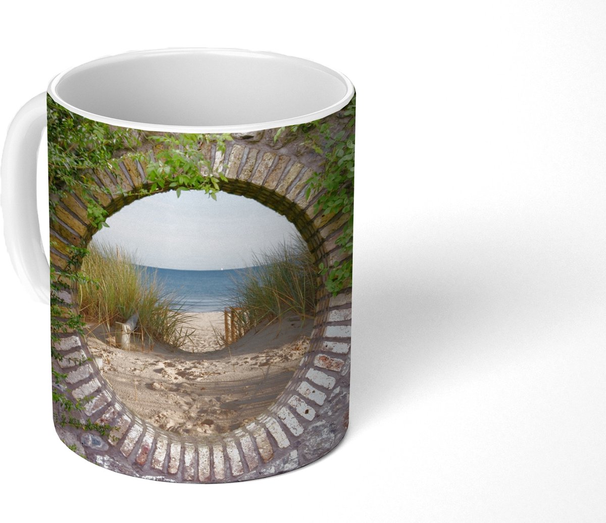 Mok - Koffiemok - Doorkijk - Strand - Duin - Zomer - Mokken - 350 ML - Beker - Koffiemokken - Theemok
