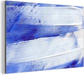 Wanddecoratie Metaal - Aluminium Schilderij Industrieel - Verf - Design - Blauw - 150x100 cm - Dibond - Foto op aluminium - Industriële muurdecoratie - Voor de woonkamer/slaapkamer