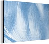 Wanddecoratie Metaal - Aluminium Schilderij Industrieel - Blauw - Acrylverf - Design - 90x60 cm - Dibond - Foto op aluminium - Industriële muurdecoratie - Voor de woonkamer/slaapkamer