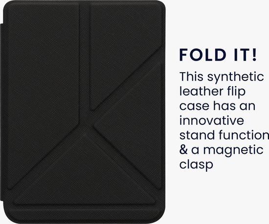 kwmobile e-reader hoesje geschikt voor Kobo Clara 2E hoes - Ereader flip case met standaard - E reader cover van kunstleer - In zwart van Merkloos — afbeelding 3