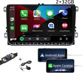 Boscer® Autoradio Volkswagen, Skoda & Seat - Apple Carplay & Android Auto - 2+32GB - Android 10 - 9" HD Touchscreen - Navigatiesysteem - Achteruitrijcamera & Microfoon