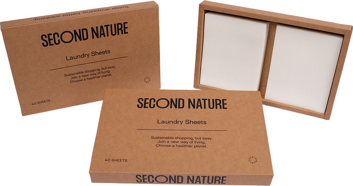 Second Nature - Wasstrips - 40 strips voor 40 wasjes | Wasstrips Proefpakket | Was Strips | Laundry Sheets | Wasmiddel Voordeelverpakking | Waspoeder | wasmiddel strips