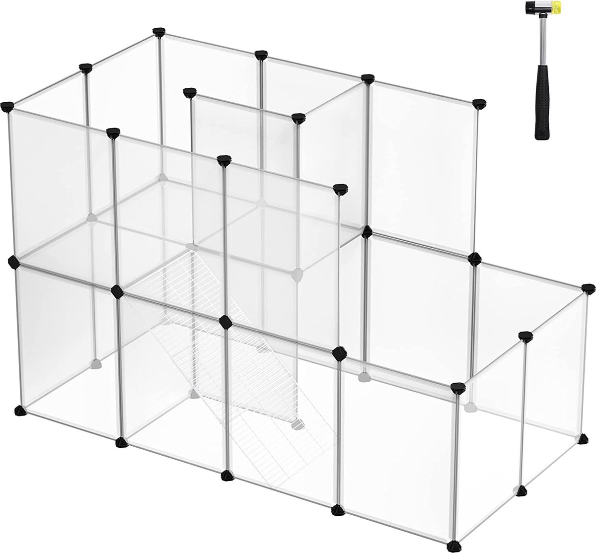 MIRA Home – Kooi – Hamsterkooi – Transparant – Kunststof – 143x73x93cm