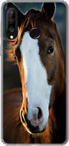 Geschikt voor Huawei P30 Lite hoesje - Paard - Kop - Licht - Siliconen Telefoonhoesje