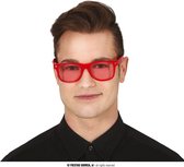 Guirca - Hippie Kostuum - Hippie Festival Disco Rood Zonnebril - rood - Carnavalskleding - Verkleedkleding