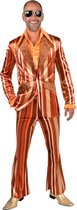 Magic By Freddy's - Hippie Kostuum - Mister Stripefine Jaren 70 Oranje - Man - Oranje, Bruin - XL - Carnavalskleding - Verkleedkleding