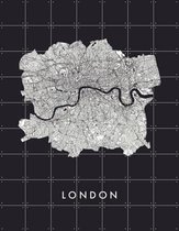 IXXI London City Map black - Wanddecoratie - Grafisch Ontwerp - 140 x 180 cm