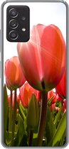 Geschikt voor Samsung Galaxy A53 5G hoesje - Bloemen - Tulpen - Zon - Siliconen Telefoonhoesje